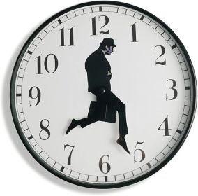 Ministry of Silly Walks Clock, Silly Walk Wall Clock, A Interesting Wall Clock for Bedroom Kitchen Living Room, Novelty Home Decor Gifts (Black)