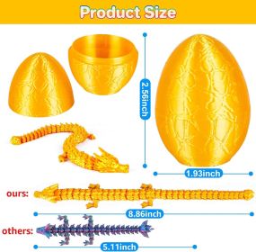 8Pcs 3D Printed Dragon Eggs Dragon Eggs with 8.86inch Dragon Inside 3D Printed Toys Dragon Toys for Kid & Adults, Easter Home Decor, 8Pack