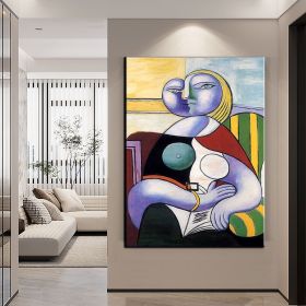 Hand Painted Oil Painting Pablo Picasso the Original Painting A woman who reads Living Room Hallway Bedroom Luxurious Decorative Painting (style: 01, size: 100X150cm)