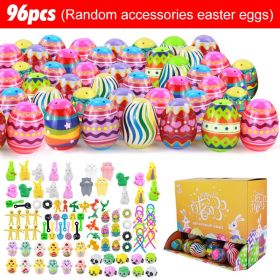 2023 Easter Eggs Happy Easter Decorations Plastic Easter Eggs Candies Chocolate Gift Boxes Colorful Egg DIY Craft for Kids Gift (Ships From: CN, Color: 96pcs)